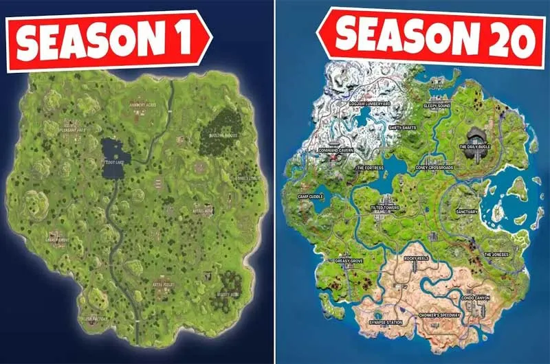 Evolucija Fortnite ostrva