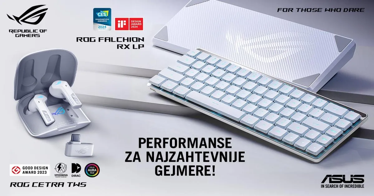 ASUS ROG Falchion RX LP i ASUS ROG Cetra TWS u GameS-u