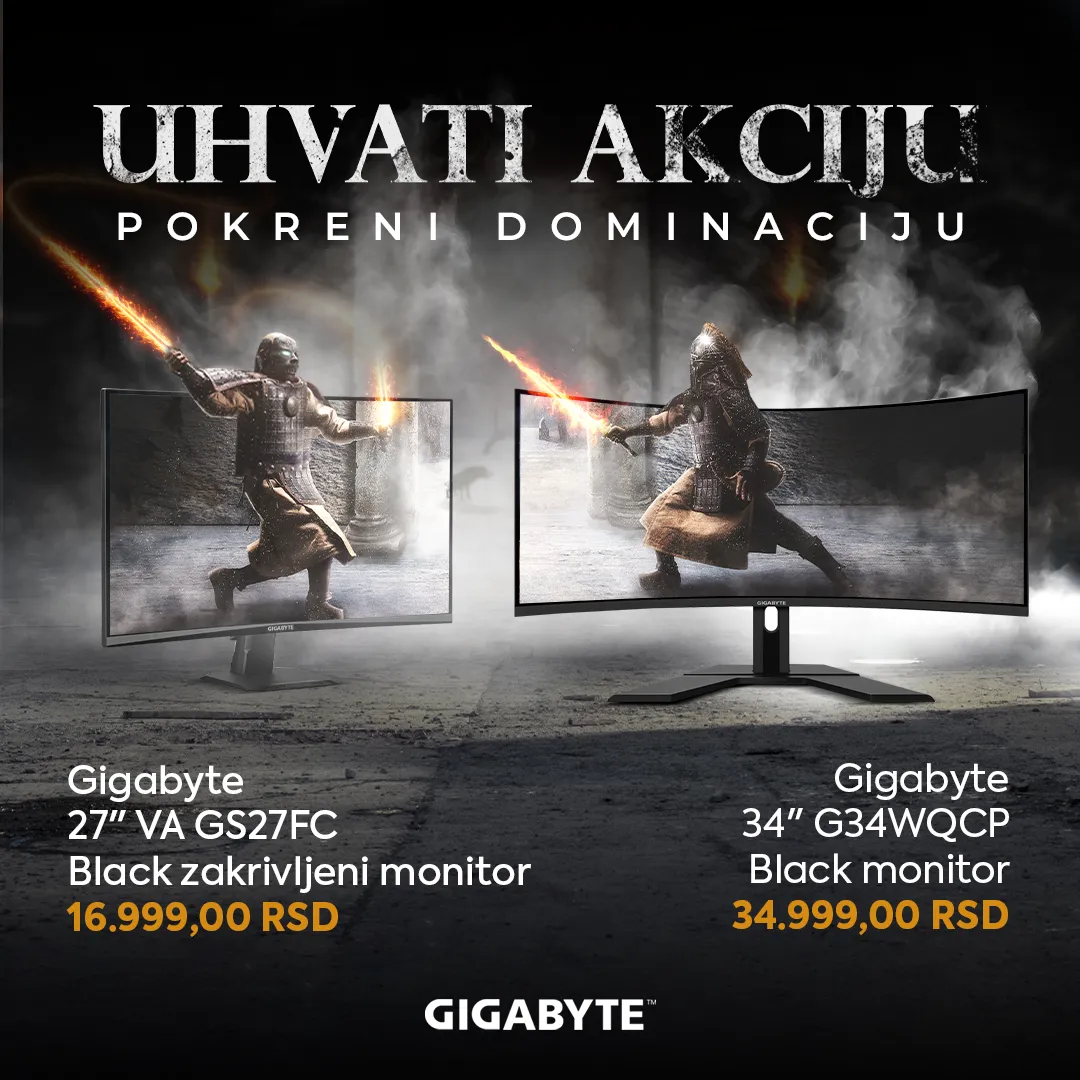 Gigabyte monitori akcija