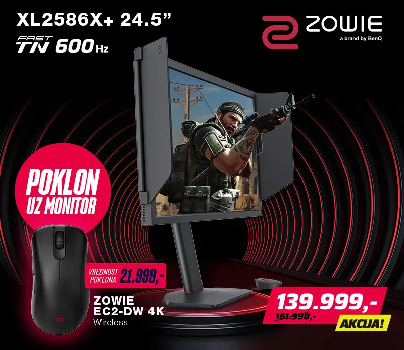 Monitor Zowie 24.1' XL2586X+ Dark Grey