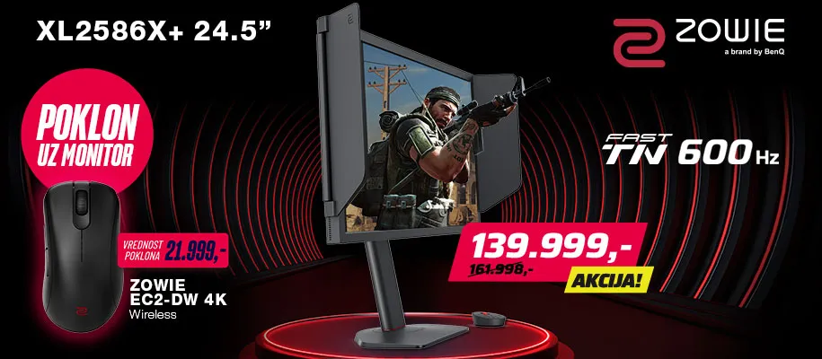 Monitor Zowie 24.1' XL2586X+ Dark Grey
