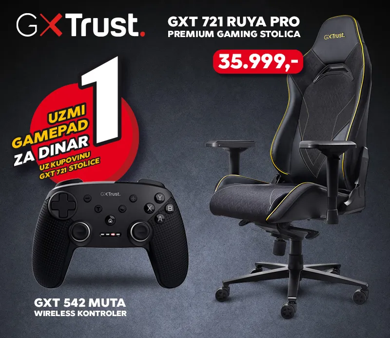Gaming Stolica TRUST GXT721 RUYA PRO + Gamepad za 1din.