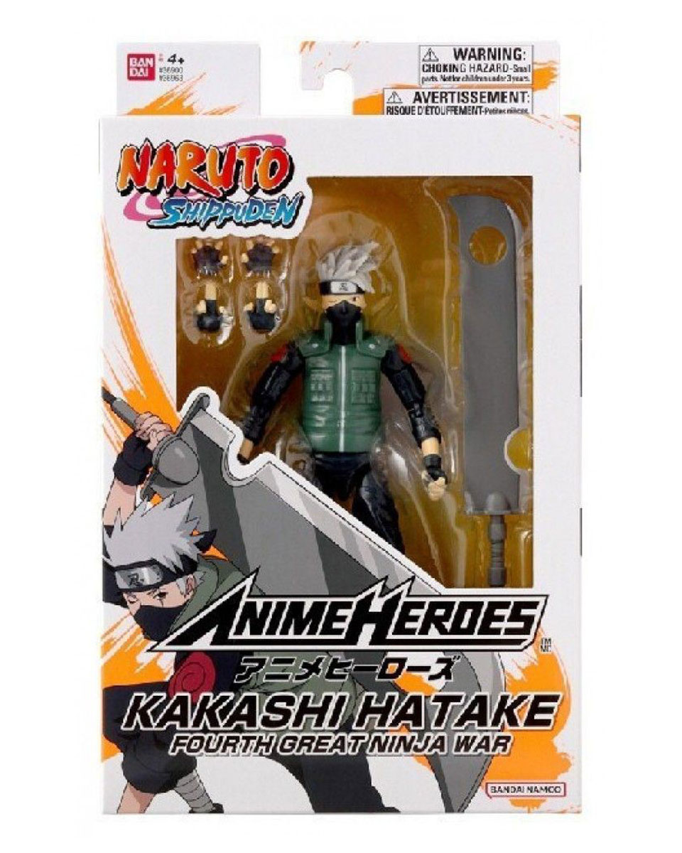 Action Figure Naruto Shippuden - Anime Heroes - Kakashi Hatake Fourth Great Ninja War 