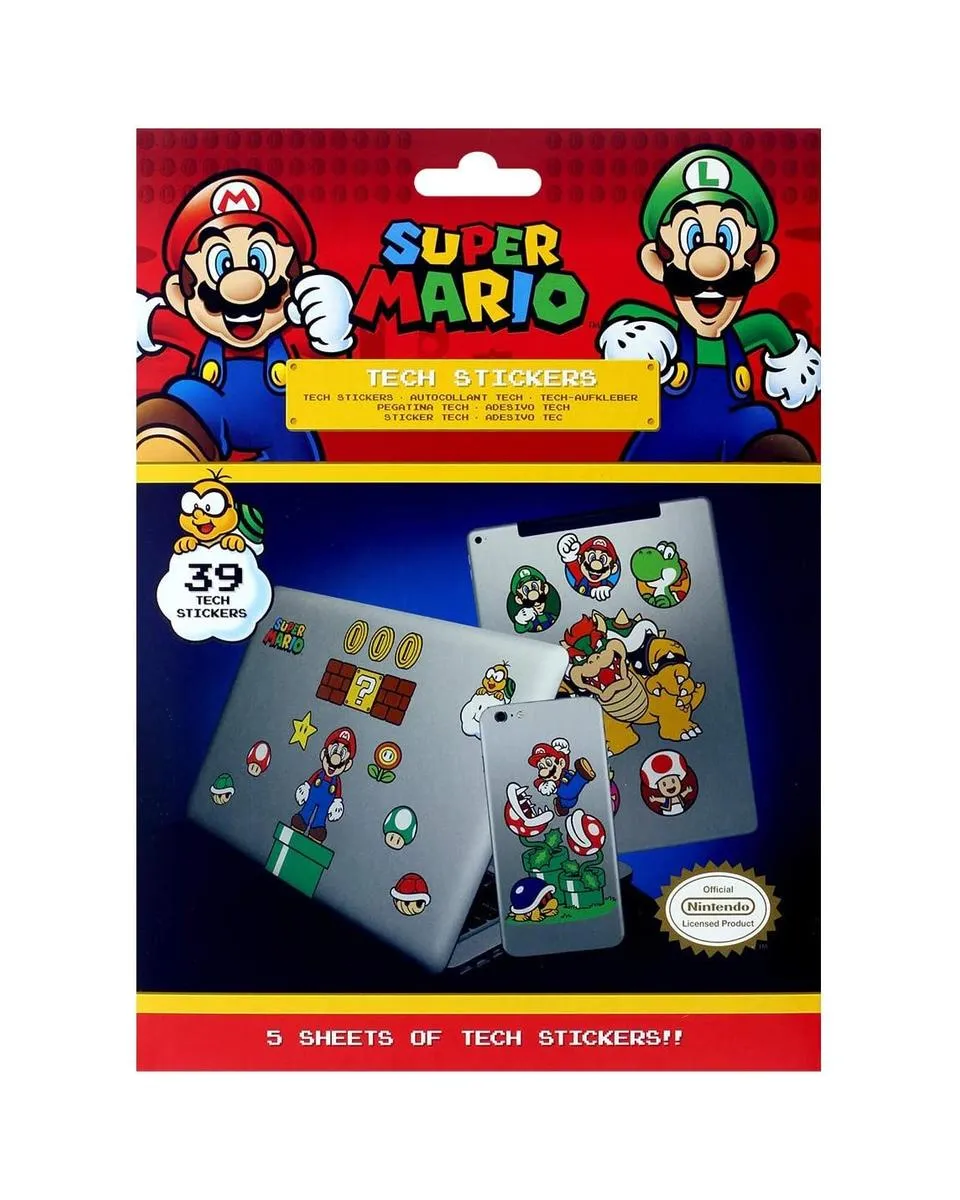 Nalepnice Super Mario - Mushroom Kingdom - Tech Stickers 
