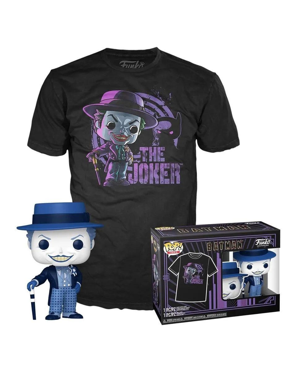 Set Bobble Figure DC - Batman 1989 POP! & Tee - The Joker - XL 