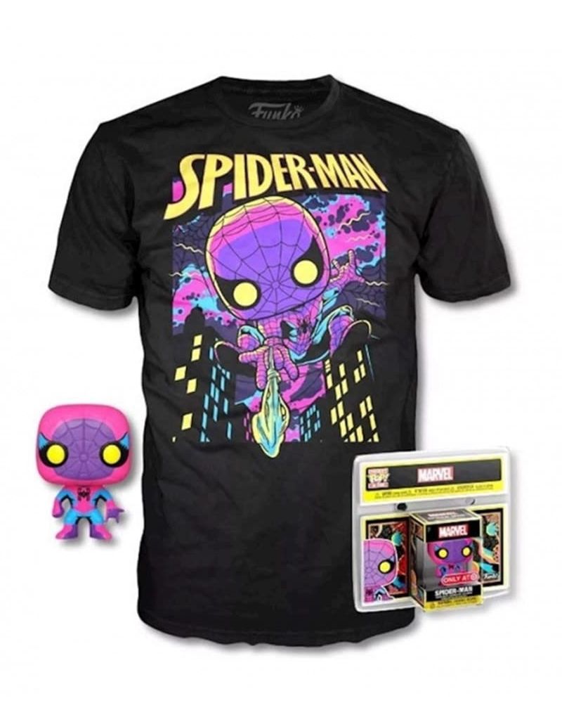 Set Pocket POP! & Tee - Spiderman Blacklight - Child M 