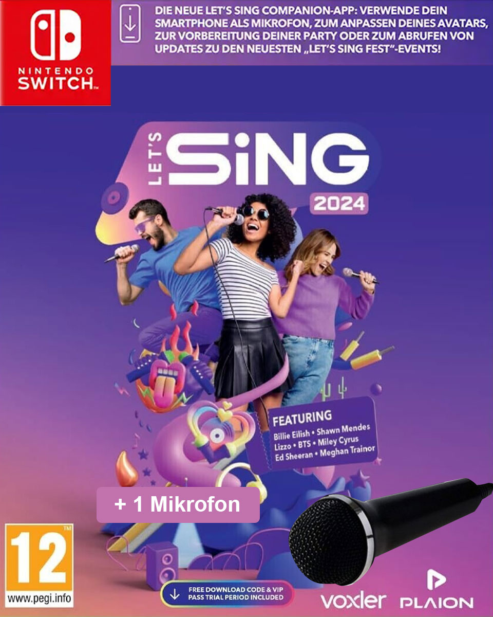 Switch Let's Sing 2024 + 1 Mikrofon po super ceni. GAMES