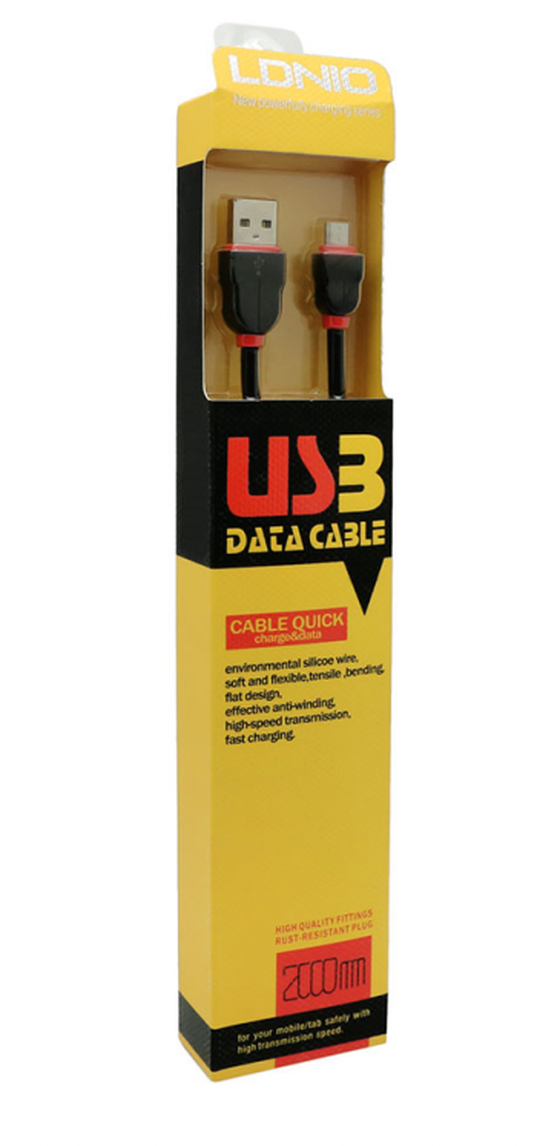 Kabl LDNIO Micro USB - 2m - Black / Red 