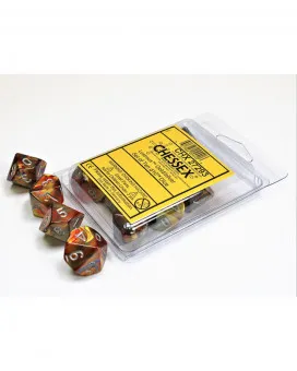 Kockice Chessex - Lustrous - Polyhedral - Gold & Silver - Set of Ten d10's 