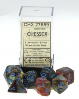 Kockice Chessex - Nebula - Luminary - Primary & Blue (7) 