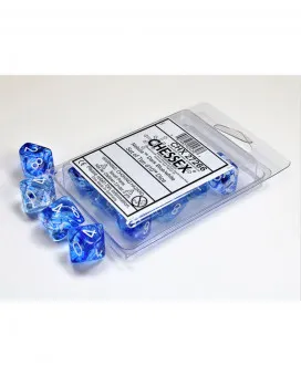 Kockice Chessex - Nebula - Translucent - Dark Blue & White - Set of Ten d10's 