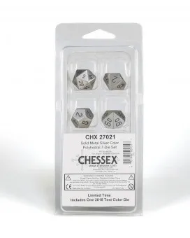 Kockice Chessex - Polyhedral - Solid Dark Metal (7) 
