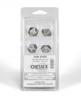 Kockice Chessex - Polyhedral - Solid Metal Silver (7) 