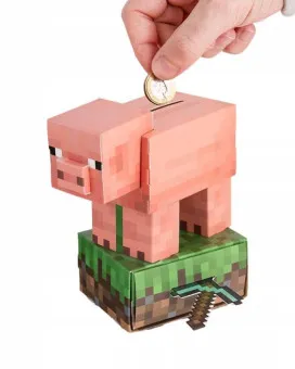 Kasica Paladone Minecraft - Pig - Money Bank - Build Your Own Money Box Kit 