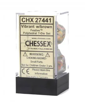 Kockice Chessex - Festive - Vibrant & Brown (7) 