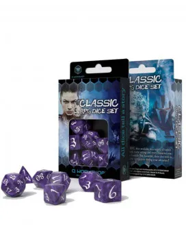 Kockice Q Workshop - Classic RPG Lavender & White - Dice Set (7) 