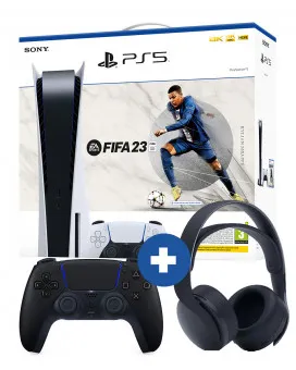 Konzola PlayStation 5 - 825GB + PS5 FIFA 23 + DualSense + Slušalice Pulse 3D Black 