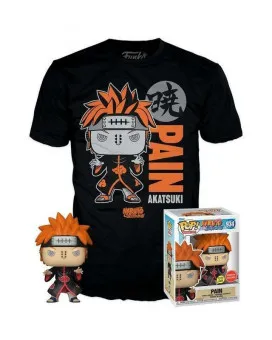 Set Bobble Figure Anime - Naruto Shippuden POP! & Tee - Pain - Glows in the Dark - L 