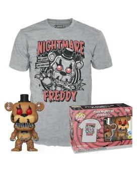 Set Bobble Figure Five Nights at Freddy's POP! & Tee - Nightmare Freddy - L 