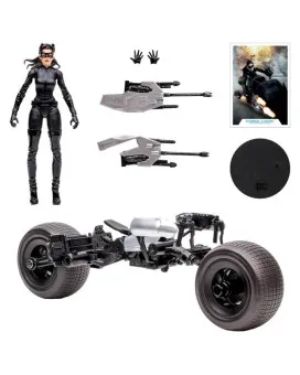 Statue DC Multiverse - The Batman The Dark Knight - Batpod With Catwoman (Gold Lable) 