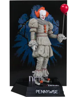 Action Figure IT: Welcome To Derry- Movie Maniacs PVC - Pennywise - Gold Label 