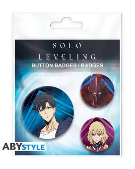 Bedževi AbyStyle - Solo Leveling - Igris, Jinwoo & Cha Hae In - Badge Pack 