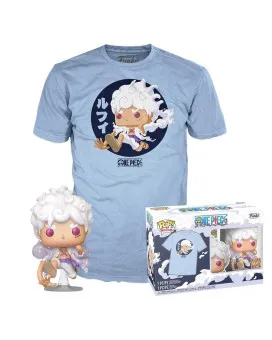 Bobble Figure Anime - One Piece POP! - Tee Box Luffy Fifth Gear & T-Shirt L 