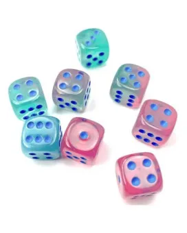 Kockice Chessex - Gemini - Luminary - Gel Green-Pink & Blue12mm (36) 