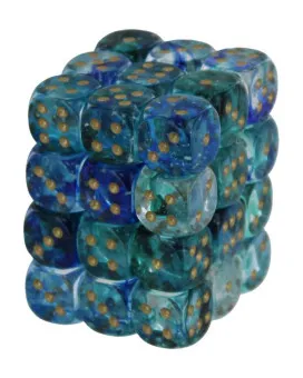 Kockice Chessex - Nebula - Luminary - Oceanic & Gold 12mm (36) 