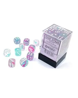 Kockice Chessex - Nebula - Luminary - Wisteria & White 12mm (36) 