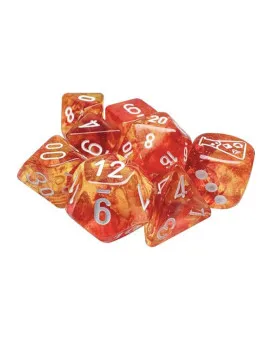 Kockice Chessex - Nebula - Polyhedral - Luminary - Molten & White (7) 