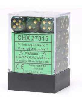 Kockice Chessex - Scarab - Jade & Gold 12mm (36) 