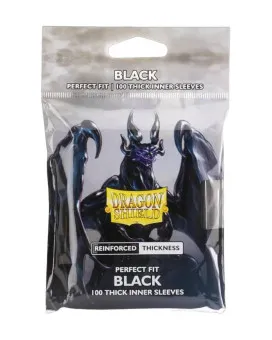 Dragon Shield 100 Standard Perfect Fit Thick Inner Sleeves - Black