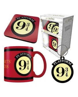 Gift Set - Harry Potter - Colourful Crest Platform 9 3/4  - Šolja, Podmetač i Privezak 