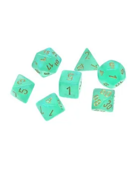 Kockice Chessex - Borealis- Light Green & gold - Role Playing 7 Dice Set 