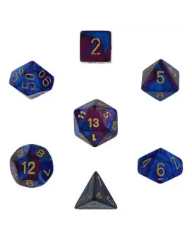 Kockice Chessex - Gemini - Polyhedral - Blue-Purple & Gold (7) 