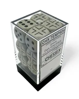 Kockice Chessex - Opaque - Germany War Dice - Dark Grey-Black - Dice Block 16mm (12) 