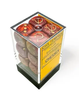 Kockice Chessex - Scarab - Soviet Union War Dice - Scarlet-gold - Dice Block 16mm (12) 