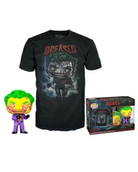 Set Bobble Figure DC - Batman POP! & Tee - The Joker (Blacklight) Special Edition - S 