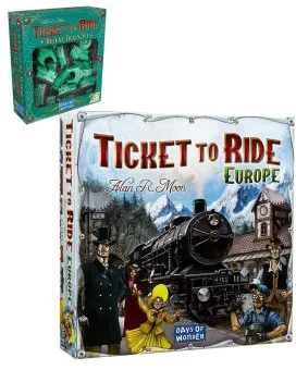 Društvena igra Ticket To Ride Europe + Ticket To Ride Europe - 20th Anniversary Deluxe Train Set - Green 