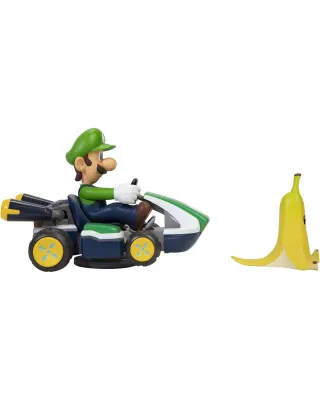 Action Figure Super Mario Kart - Spin Out Luigi Kart 