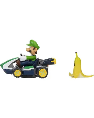 Action Figure Super Mario Kart - Spin Out Luigi Kart 