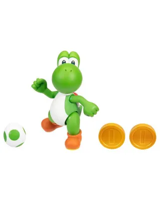 Action Figure Super Mario - Yoshi with Egg and Coins 