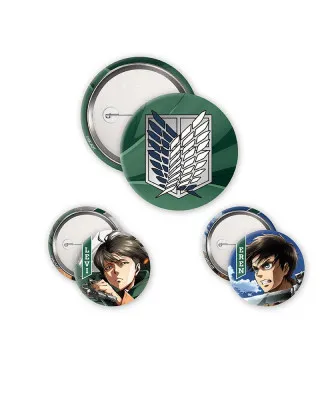 Bedževi AbyStyle - Attack On Titan - Eren & Levi - Badge Pack 