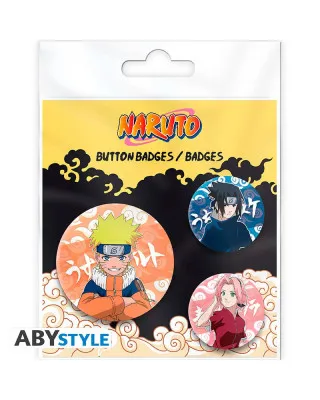 Badge AbyStyle - Naruto Shippuden - Naruto, Sasuke, Sakura - Badge Pack 
