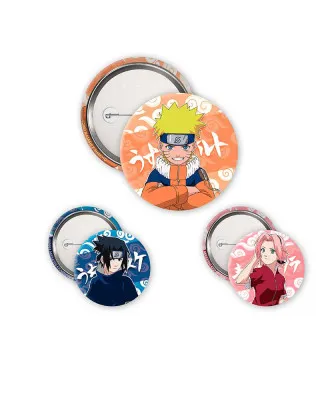 Badge AbyStyle - Naruto Shippuden - Naruto, Sasuke, Sakura - Badge Pack 