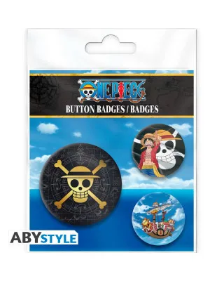 Badge AbyStyle - One Piece - Skull & Luffy - Badge Pack 