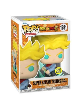 Bobble Figure Anime - Dragon Ball Super POP! - Super Saiyan Trunks with Sword - Glows in the Dark 