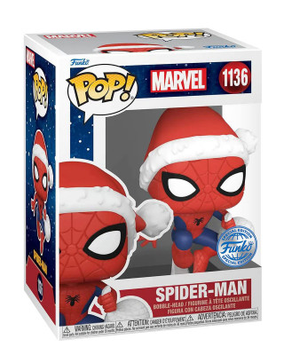 Bobble Figure Marvel - Spider-Man POP! - Spider-Man (In Santa Hat) - Special Edition 