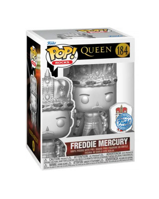 Bobble Figure Rocks - Queen POP! - Freddie Mercury King with Pin (Platinum) - Special Edition 